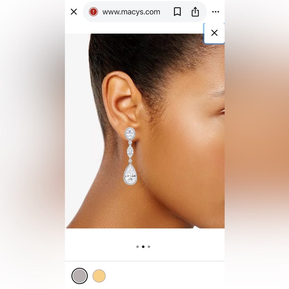 Eliot Danori Oval Crystal Drop Earrings in Silver - Picture 11 of 11